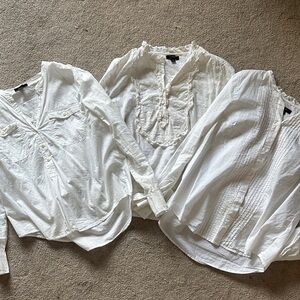 J.crew Set of Three White Boho Blouses